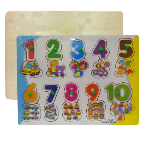 123 Numbers Counting Picture Wooden Puzzle - Educational Wooden Toy