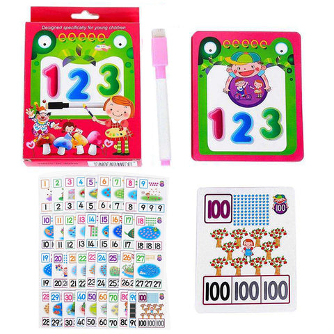 123 Numbers Learning Flash Cards with Marker - Educational Set for Kids