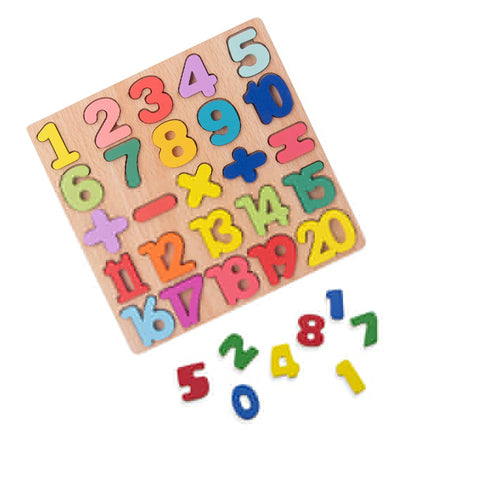 123 Numbers Thick Wooden 3D Board Puzzle - 20 cm