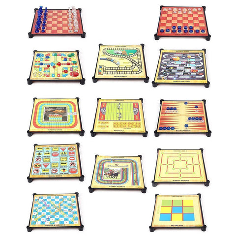 13 in 1 Magnetic Board Game including Chess, Snakes & Ladders, and Ludo