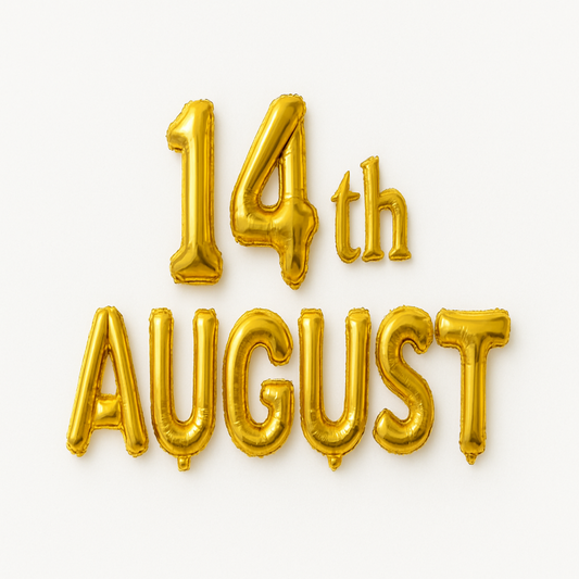 14th August foil letter balloons for Independence Day