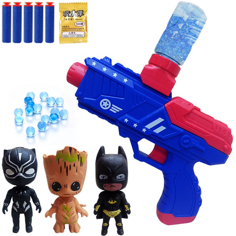 2 in 1 Captain America Gel Blaster and Darts Toygun with Mini Action Figures