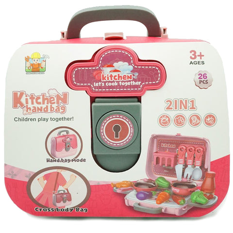 2 in 1 Portable Mini Kitchen Briefcase Bag for Kids - 26pcs