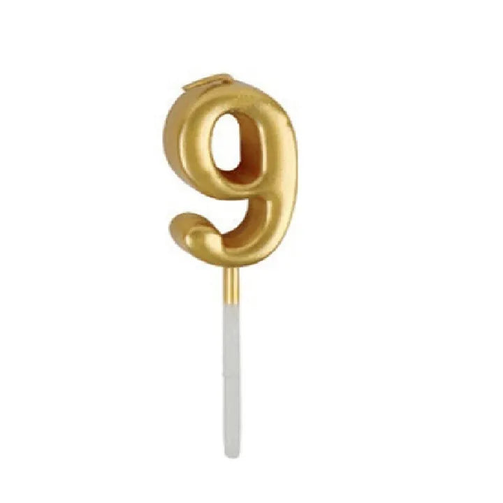 Golden Cake Number Candle