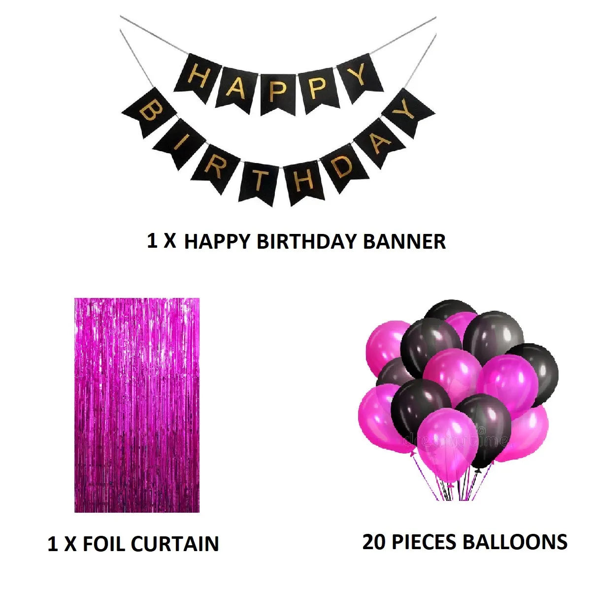 Happy Birthday Decoration Combo Bundle Set | Party Decoration Items