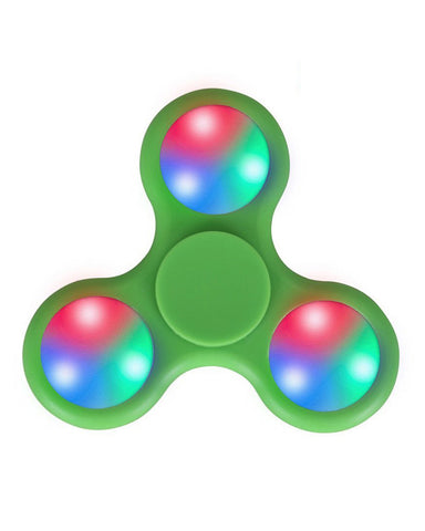 3 Sided LED Light Fidget Spinner in Green with LED lights