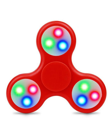 3 Sided LED Light Fidget Spinner in Red