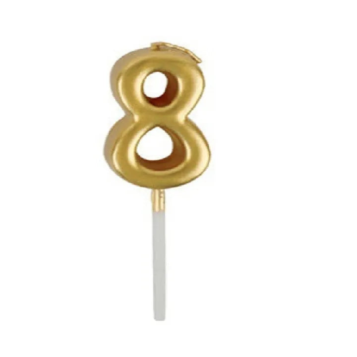 Golden Cake Number Candle