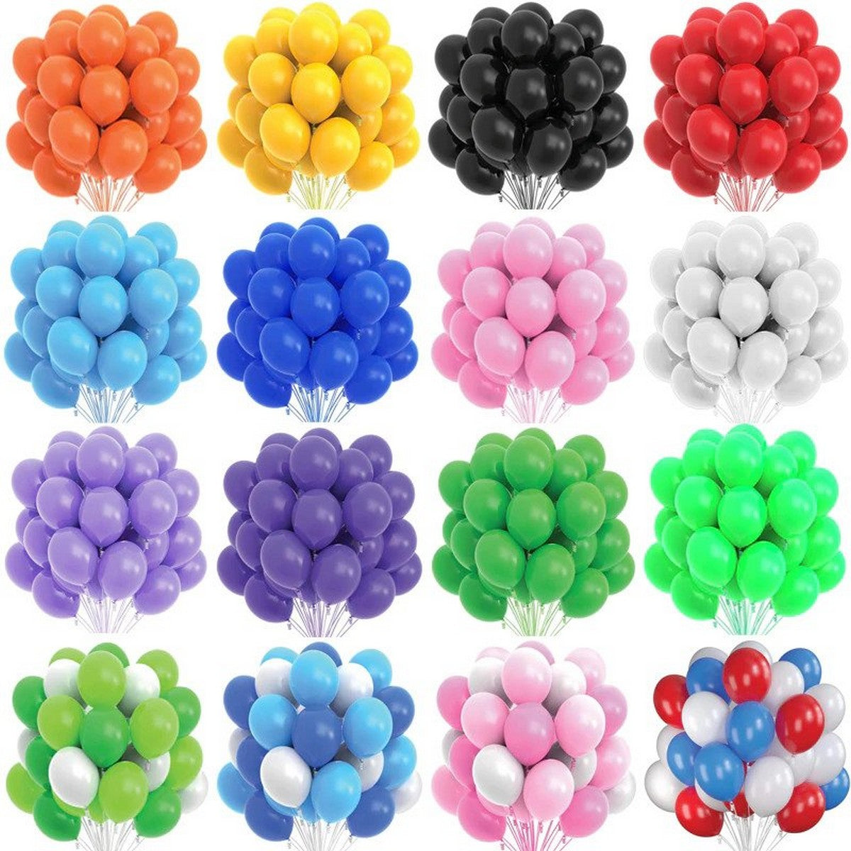 50 Pieces Latex Balloons in assorted colors for birthday and party decorations