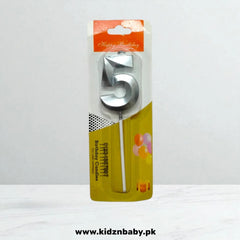 Silver 5 long candle for anniversaries