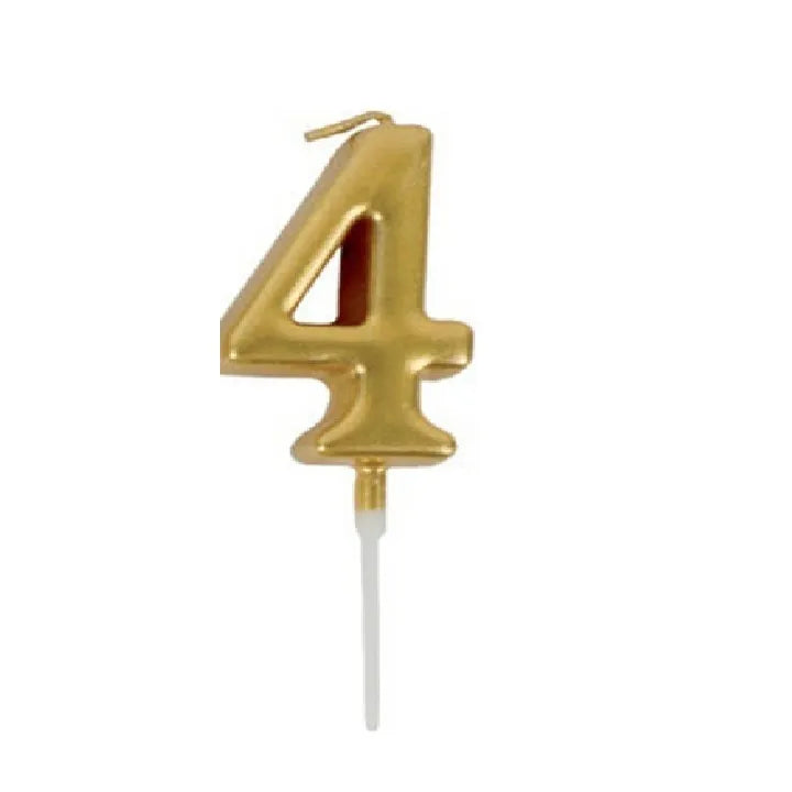 Golden Cake Number Candle