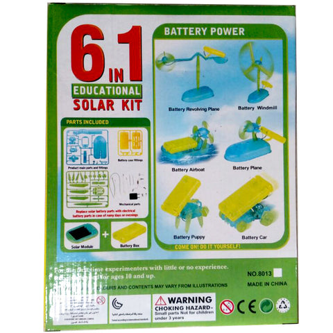 6 In 1 Educational Solar Kit in yellow with various model parts