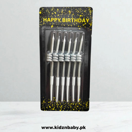 6 pcs thumb up curly spiral candles for birthday cake