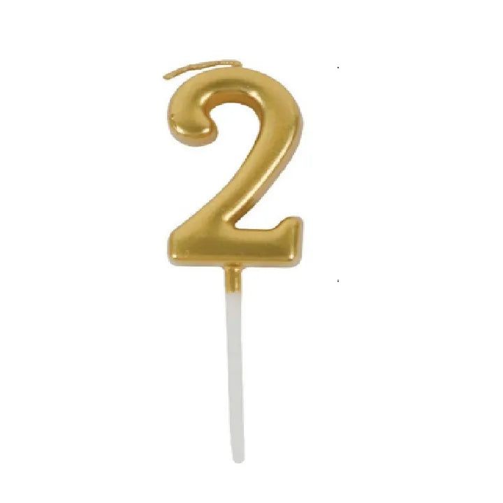 Golden Cake Number Candle