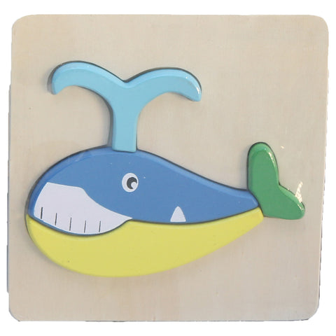 Wooden Puzzle Thick - Whale