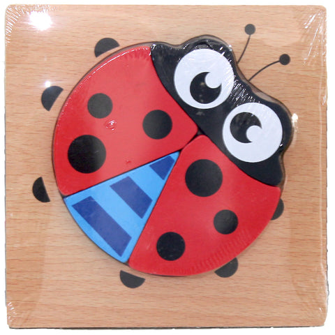 Wooden Puzzle Thick - Ladybird