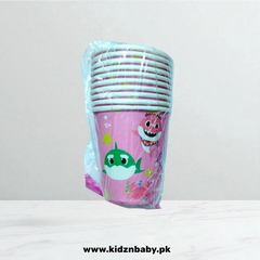 Baby Shark Pink Theme Paper Cups – Pack of 10 for Parties