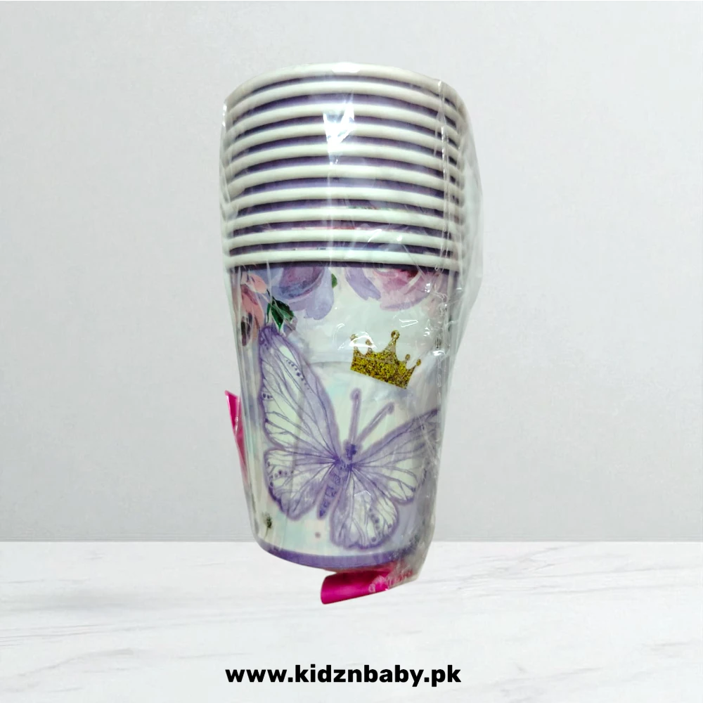 Butterfly Theme Paper Cups – Pack of 10 for Parties