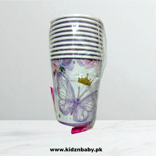 Butterfly Theme Paper Cups – Pack of 10 for Parties