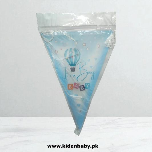 It's A Boy" theme party flag banner for baby shower decoration (Pack of 10)