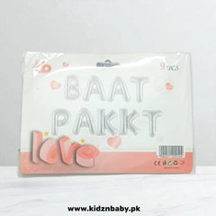 Baat Pakki Alphabet Foil Balloons Set for Engagement and Wedding Decoration in Pakistan