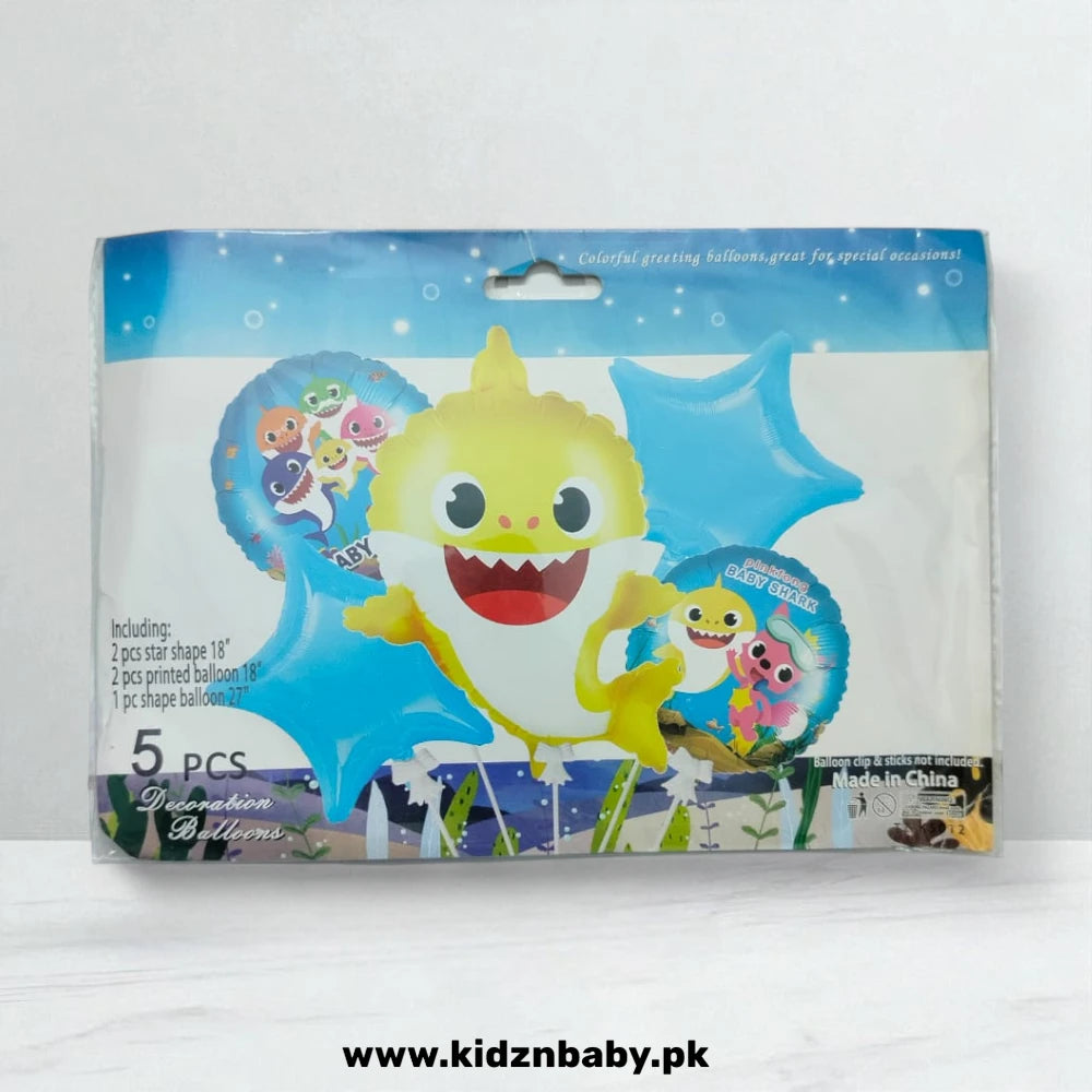 Baby Shark Yellow Theme Party Balloons Set (5 Pcs)