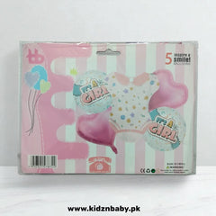 Baby girl shirt foil balloons set 5 pcs in Pakistan