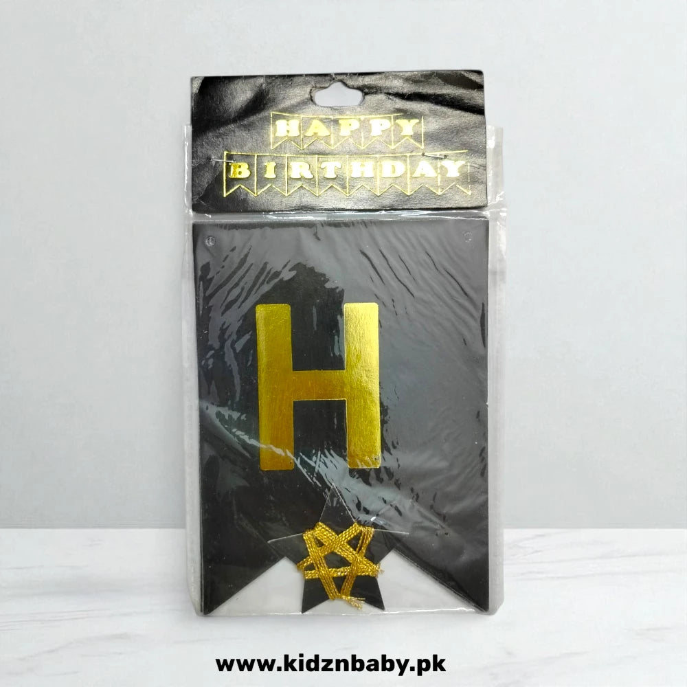 Black Happy Birthday Banner for Party Decoration in Pakistan