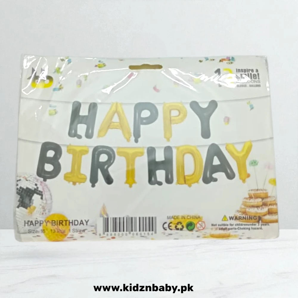 Black Gold HAPPY Birthday Banner