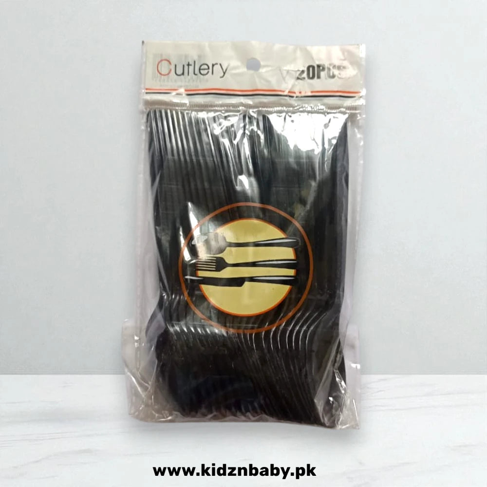 Black Plastic Table Spoon for parties