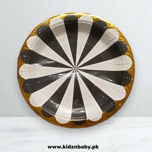  Black Sunburst Disposable Plates (Pack of 10)