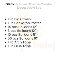 Black and Silver Theme Combo Decoration set for Parties