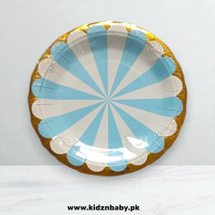 Blue Sunburst Disposable Plates (Pack of 10)