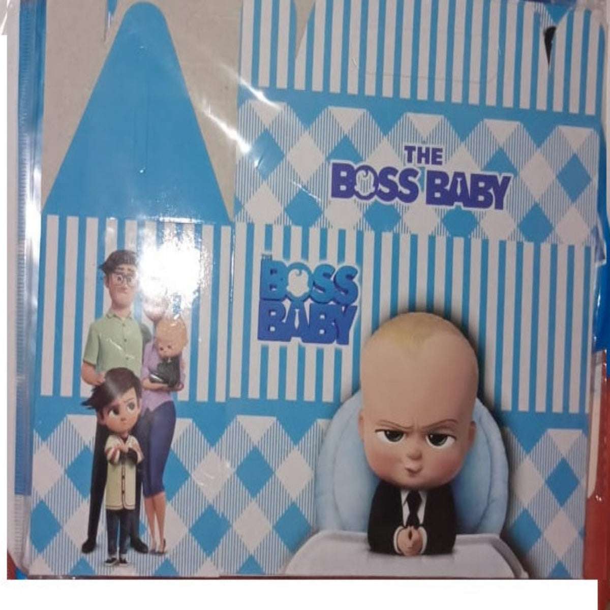 Cartoon-themed Boss Baby goody boxes for return gifts at kids’ birthdays