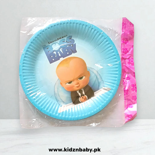 Cartoon theme Boss Baby birthday party paper plates set