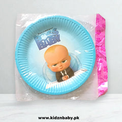Cartoon theme Boss Baby birthday party paper plates set