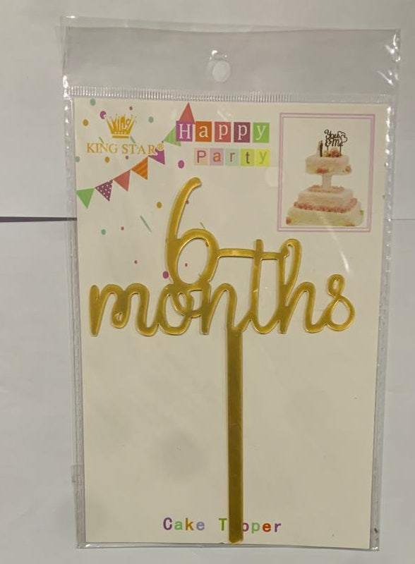 6 Months Birthday Cake Topper