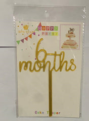 6 Months Birthday Cake Topper