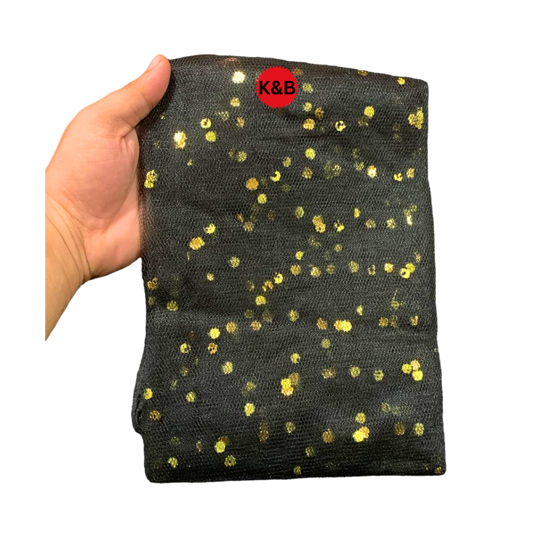 Charcoal Gray dotted net curtain