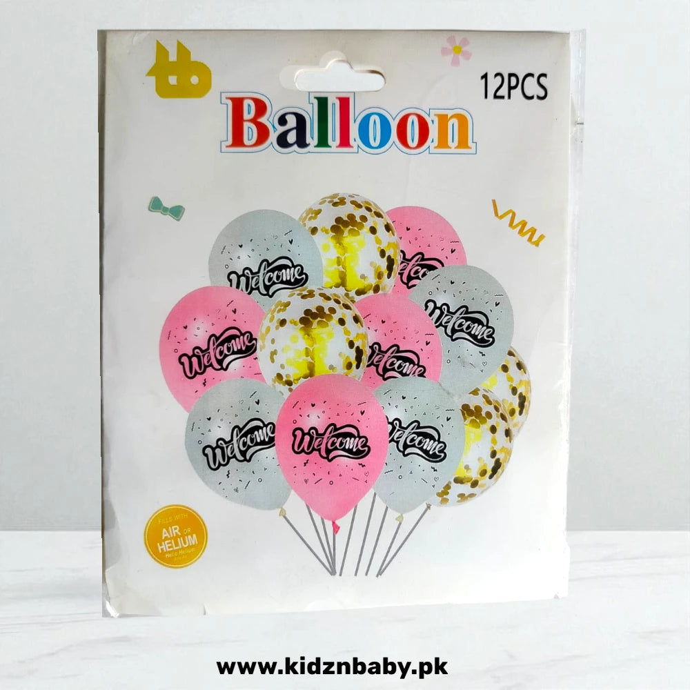 Silver and Pink Latex Balloons