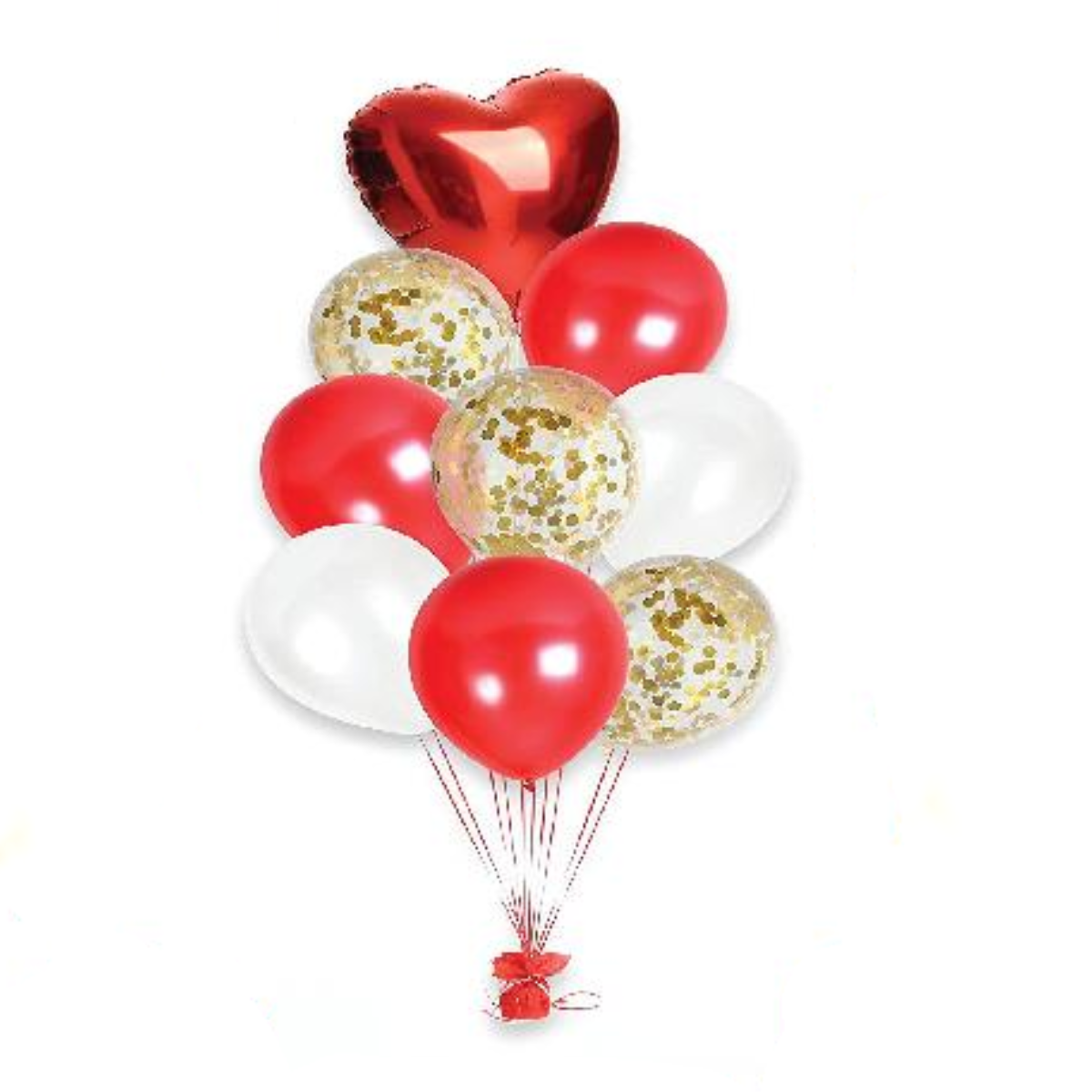 Confetti Red heart Shaped Balloons
