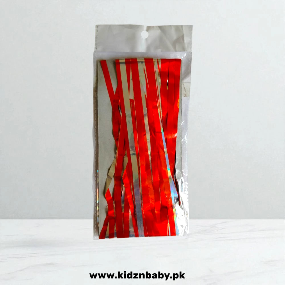 Dark Red fringe foil curtain for celebrations