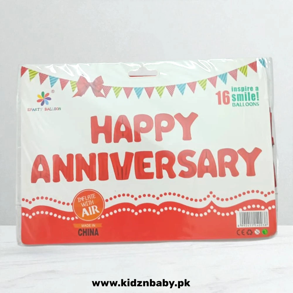 Happy Anniversary  Dark Red Letter Foil Balloons