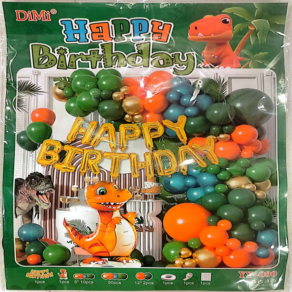 Dinosaur Multicolor Theme Combo Decoration Set