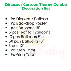 Dinosaur Cartoon Theme combo decoration set for birthday decoration