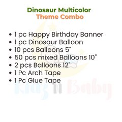Dinosaur Multicolor Theme combo decoration set