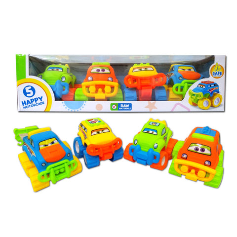 Happy Motorcade Funny Monster Trucks - 4 pcs