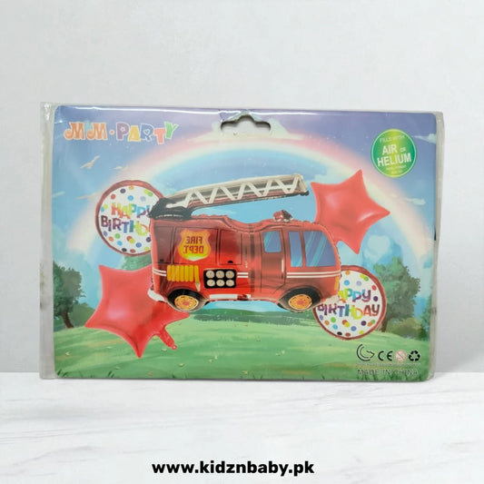 Fire Brigade Foil Balloons Set – Birthday Party Decoration for Kids in Pakistan