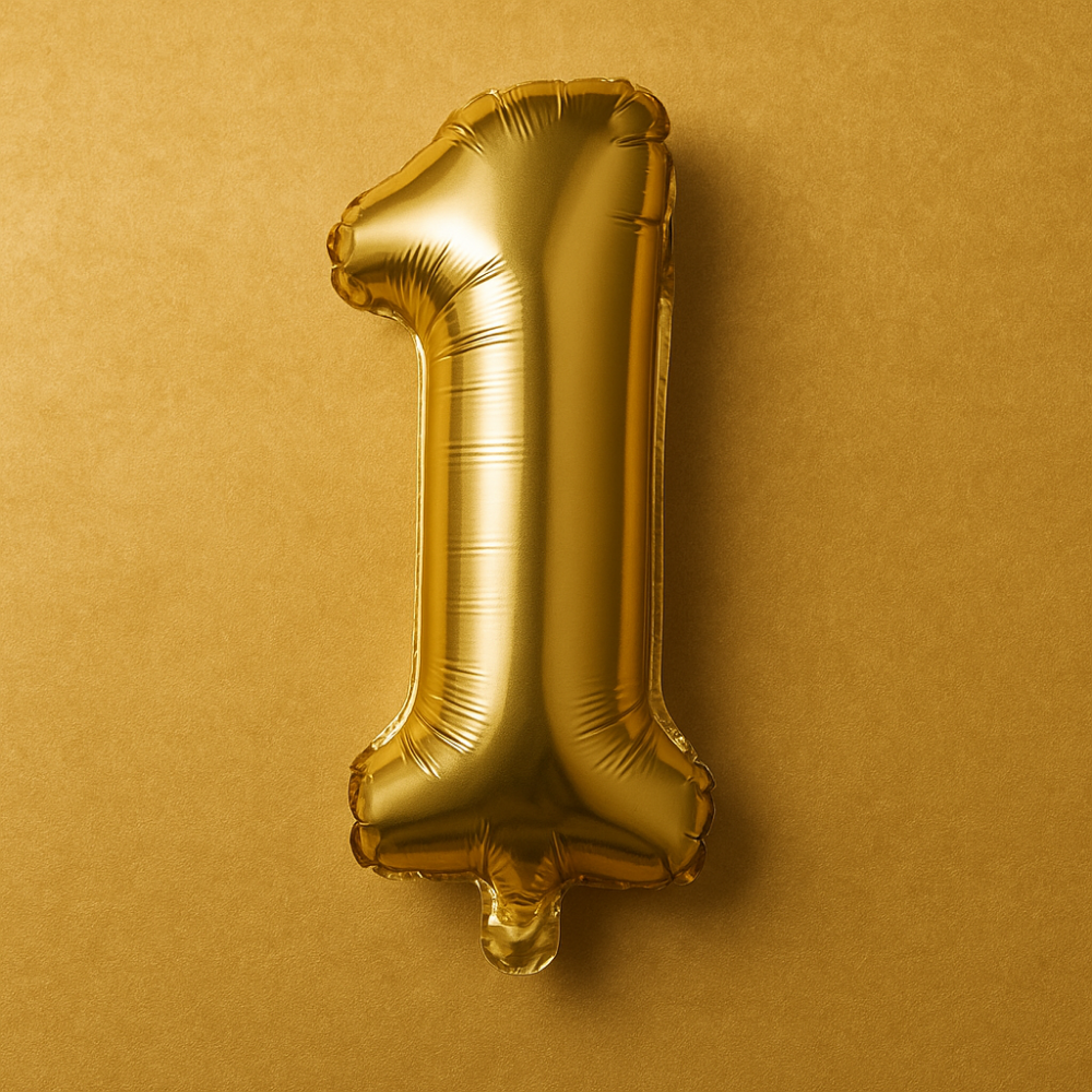 First Step gold foil letter balloons party décor