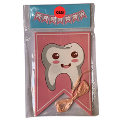 Tooth Printed Hanging Banner for First Tooth Celebrations